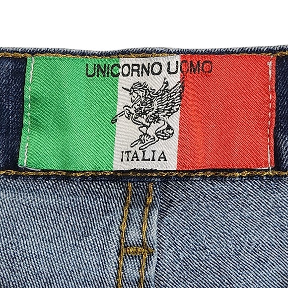 Unicorno‎ Uomo Italia Jeans Men's 38x30 Blue Denim Straight Leg Made in Italy - Picture 3 of 13